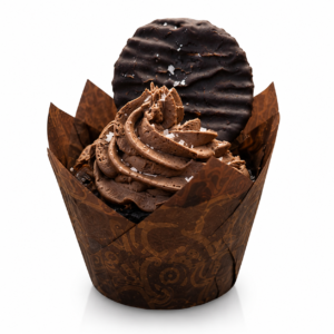 Chocolate Covered Potato Chip Cupcake